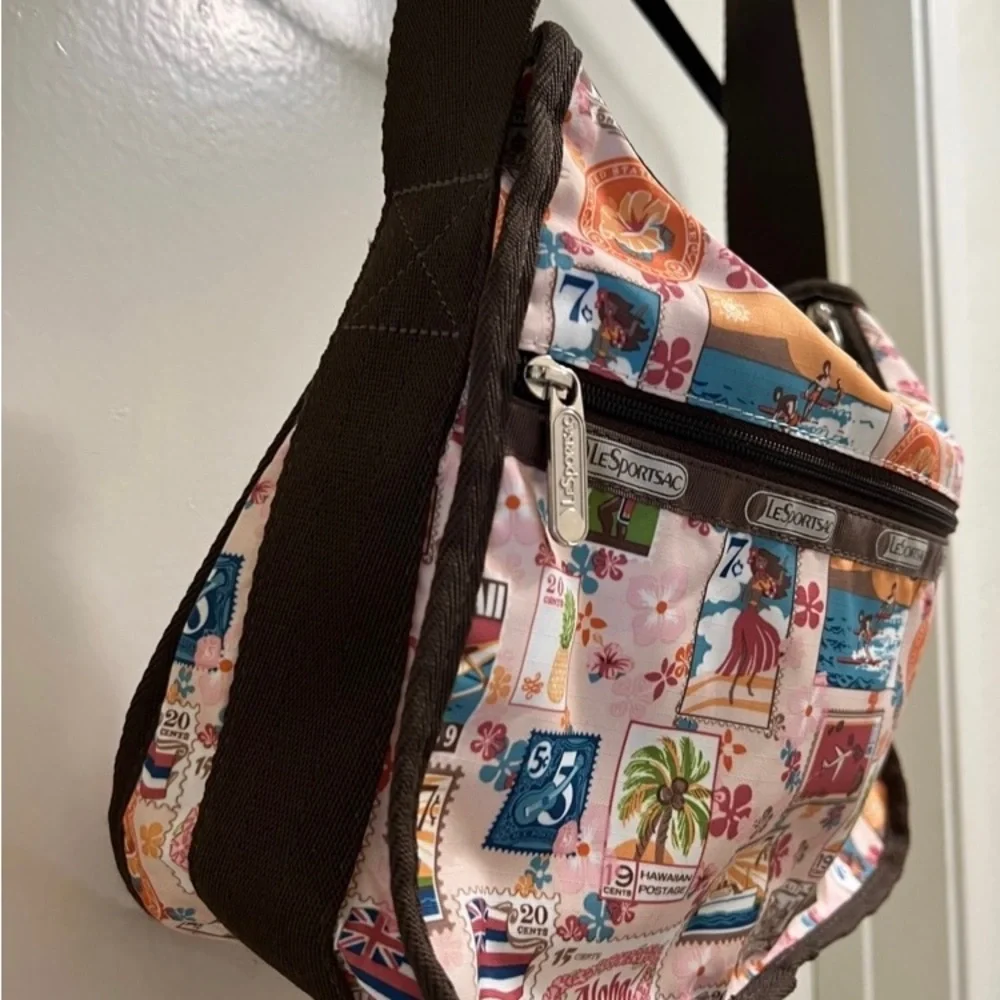 LeSportsac Hawaiian Lei Aloha Vintage Stamps Boho - Picture 6 of 9